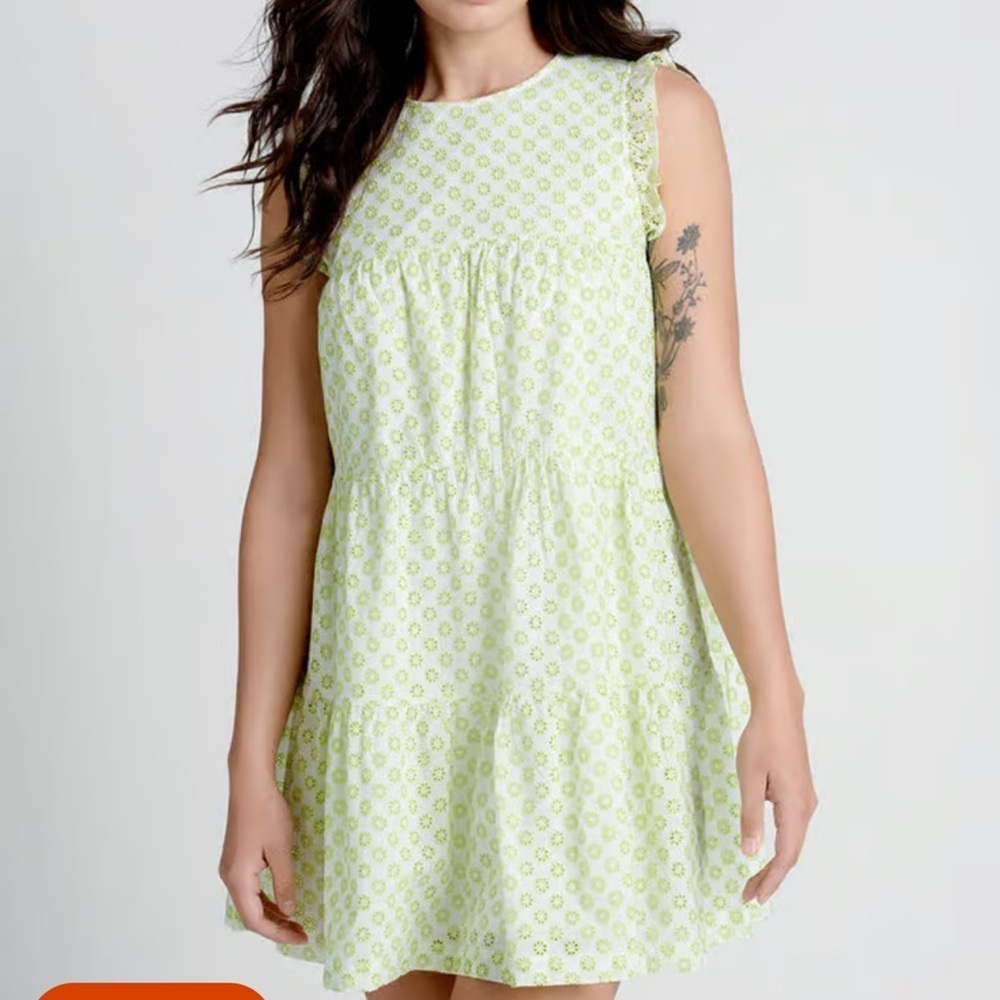 ModCloth Day Trippin Eyelet Trapeze Dress Size Large